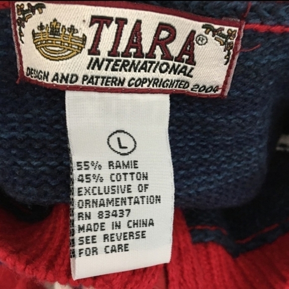 Tiara International Patriotic Zip Cardigan Sweater Women's Large L American Flag - Picture 9 of 9